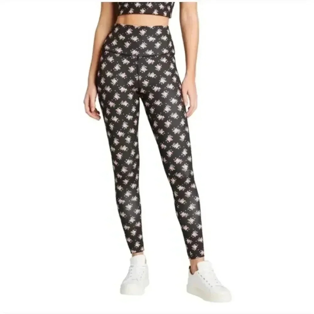 Alice + Olivia Aaron High-Waist Heirloom Ditsy Floral Leggins Size S